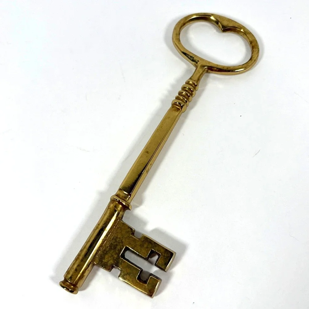Vtg Virginia Metalcrafters Brass Skeleton Key Colonial Williamsburg Reproduction
